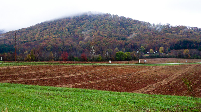 Field after harvest North Carolina Mountains