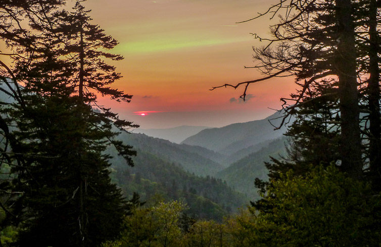 Spring Sunset Smoky Mountains